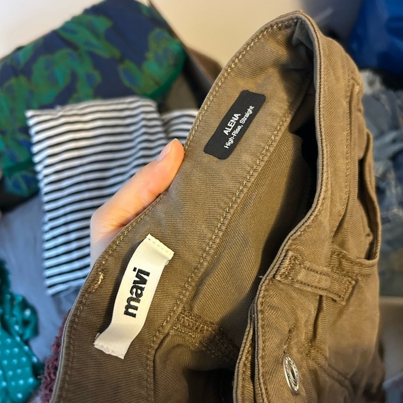 Mavi Alena Wide Leg Olive Green Pants - Picture 3 of 3